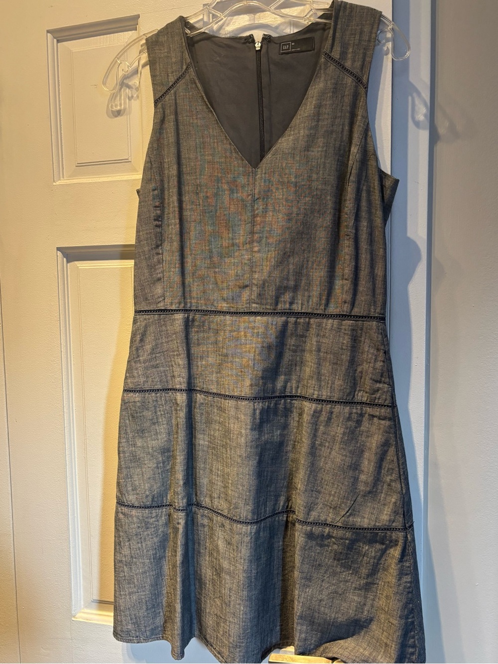 **GAP Cotton Chambray/Denim-Style Tiered Dress – Size 2**